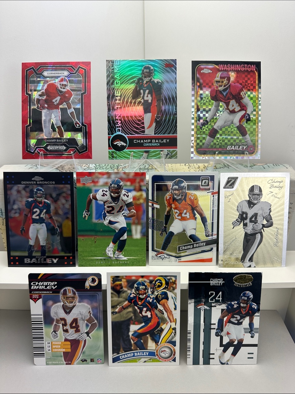Champ Bailey vintage lot of 10 (Georgia, Redskins, Broncos)